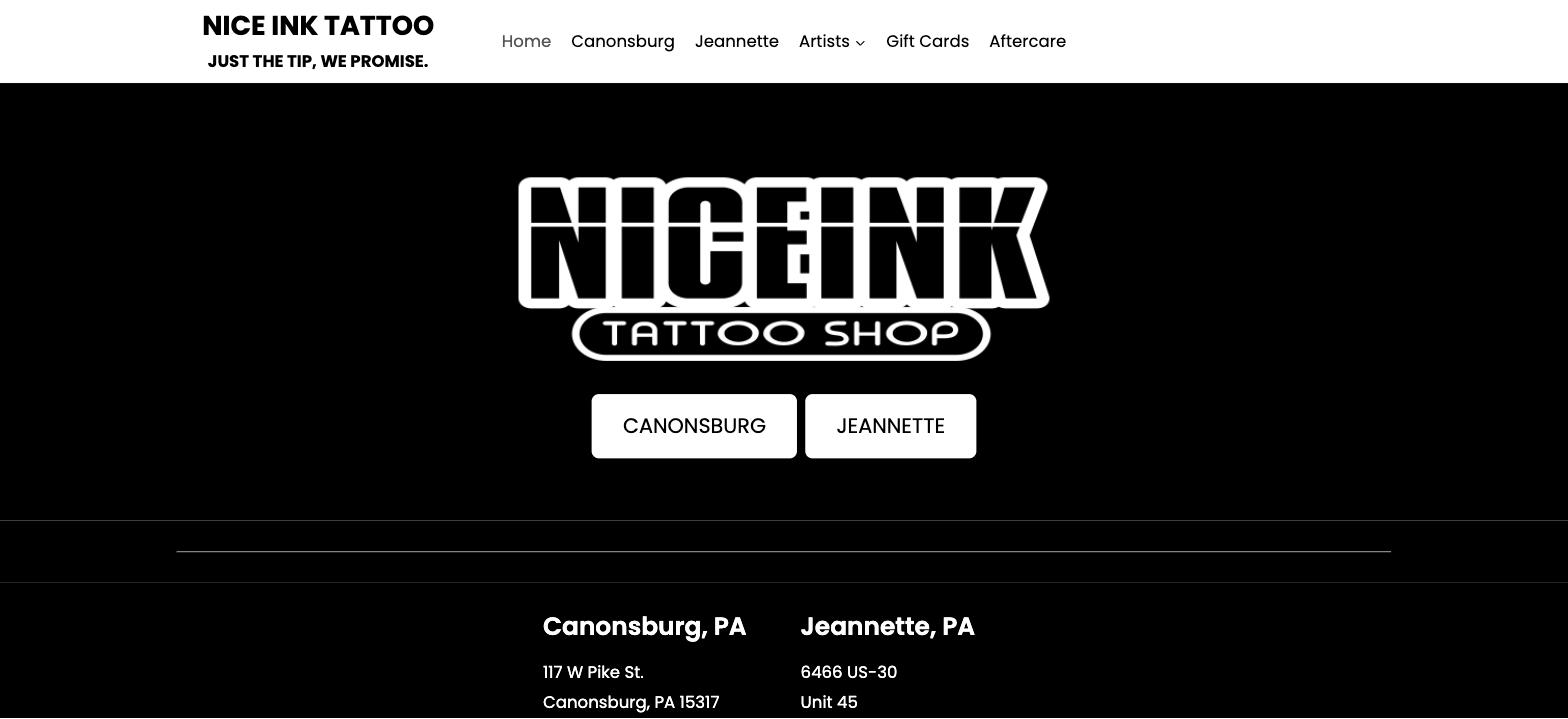 Nice Ink Tattoo website